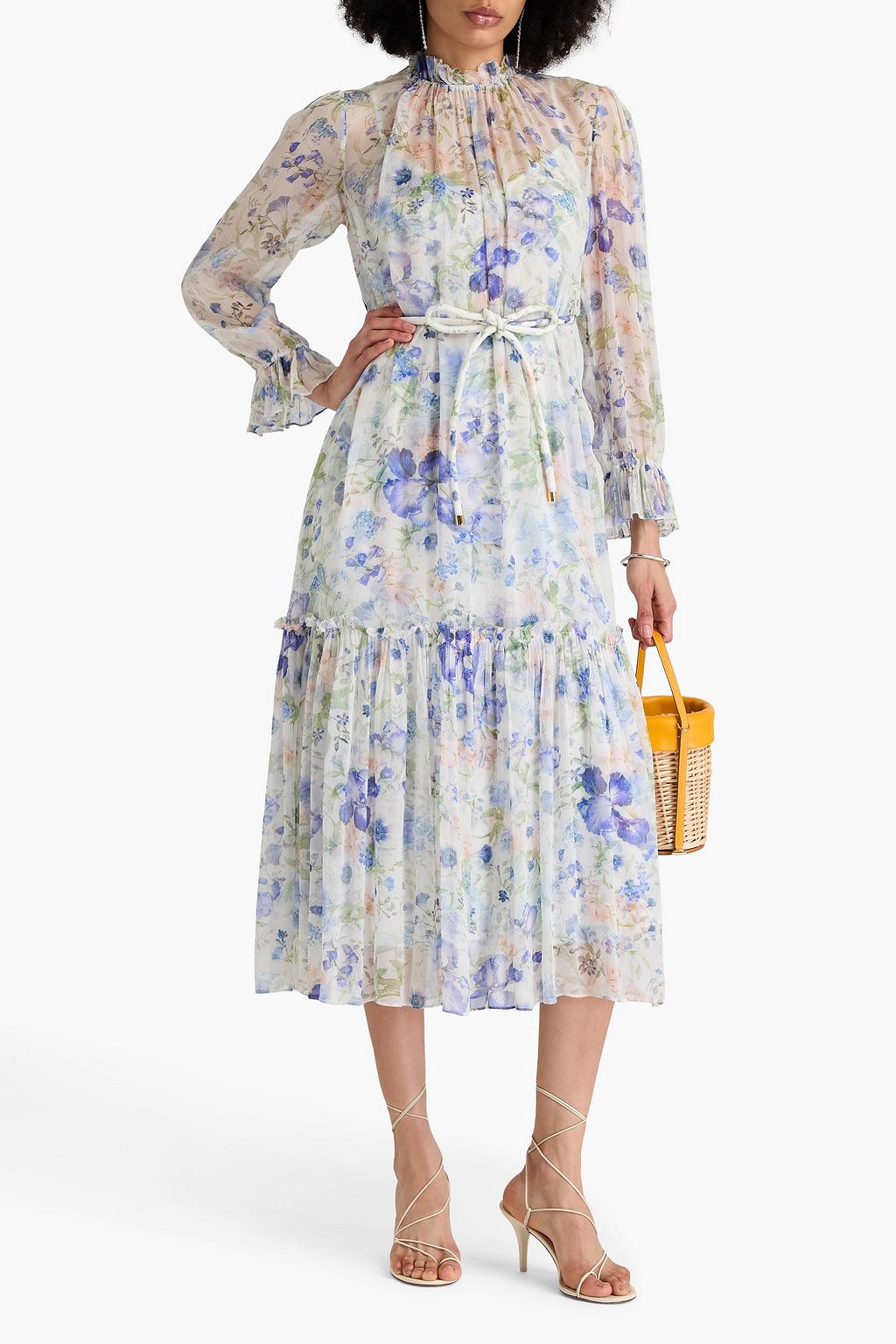 ZIMMERMANN Ruffled floral-print crepon midi dress