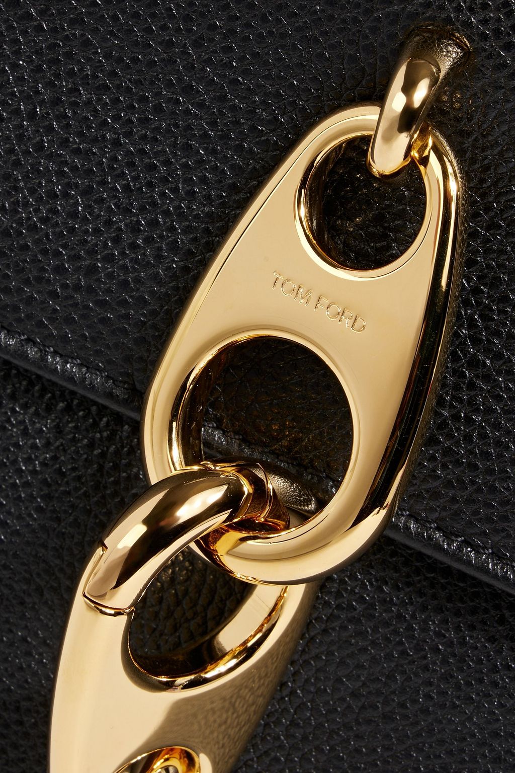 TOM FORD Chain Link pebbled-leather shoulder bag
