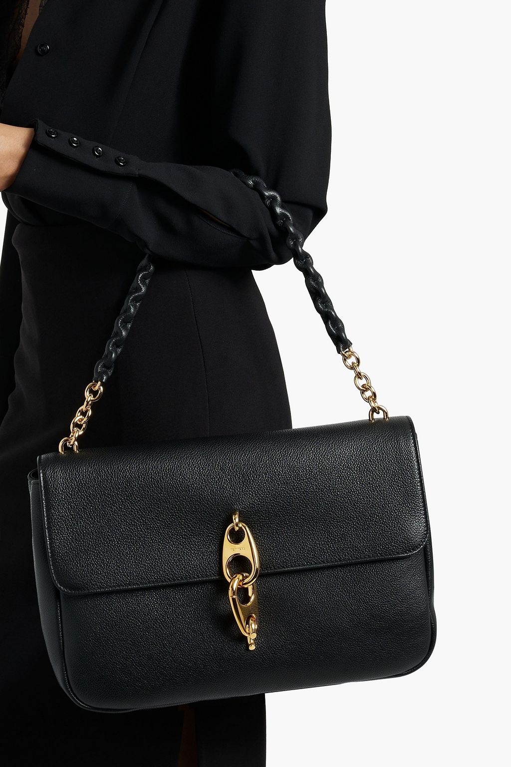TOM FORD Chain Link pebbled-leather shoulder bag
