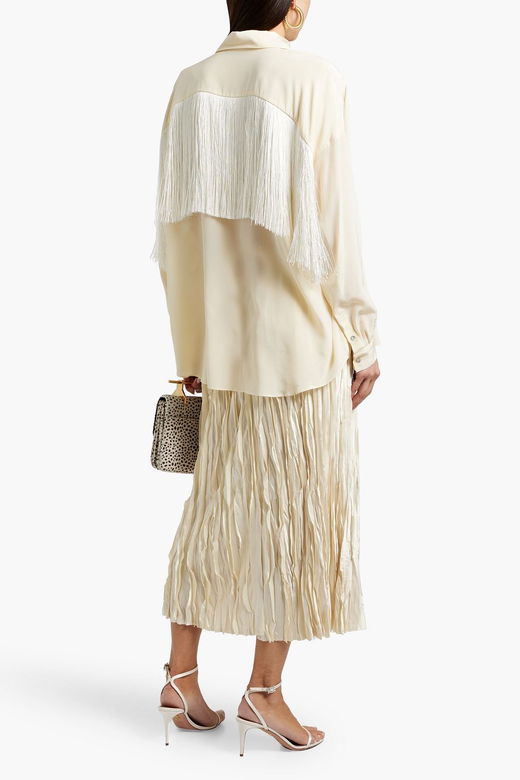 MAGDA BUTRYM Vegas fringed silk crepe de chine shirt