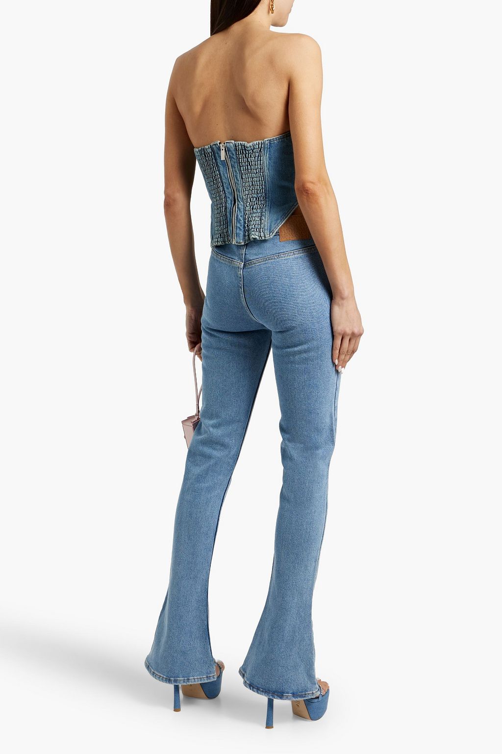 MAGDA BUTRYM Strapless denim bustier top