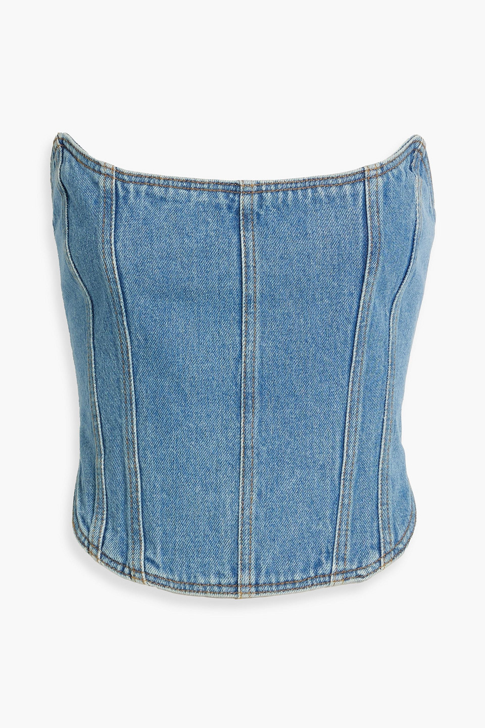 Magda Butrym Strapless Denim Bustier Top