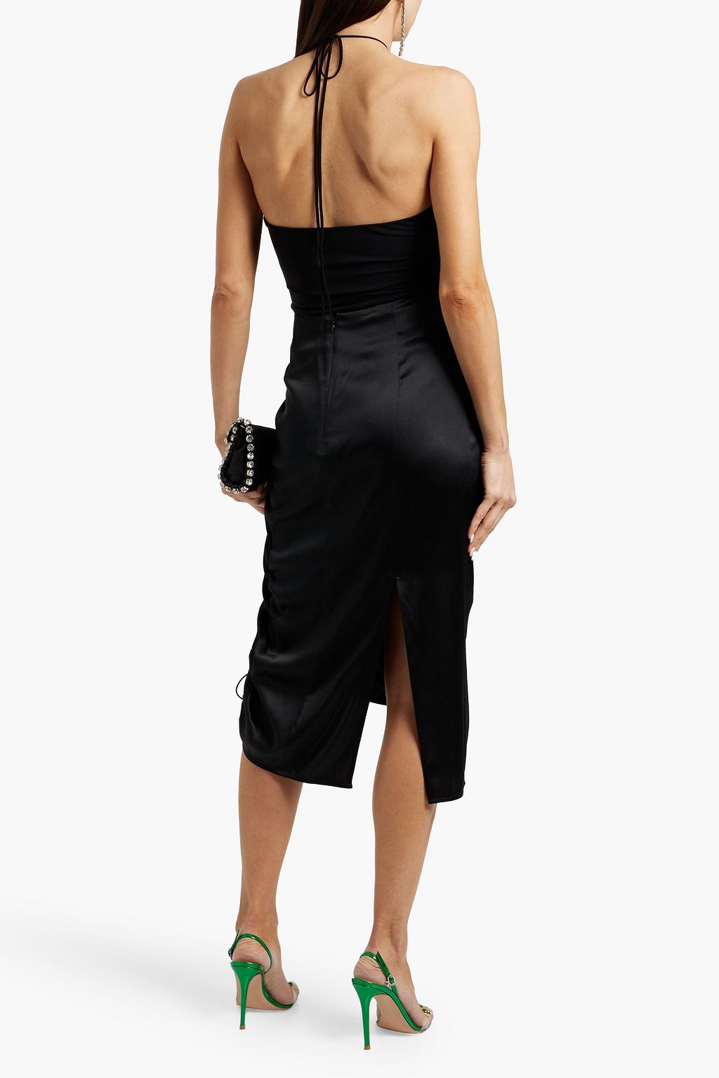 MAGDA BUTRYM Floral-appliquéd stretch-jersey halterneck top