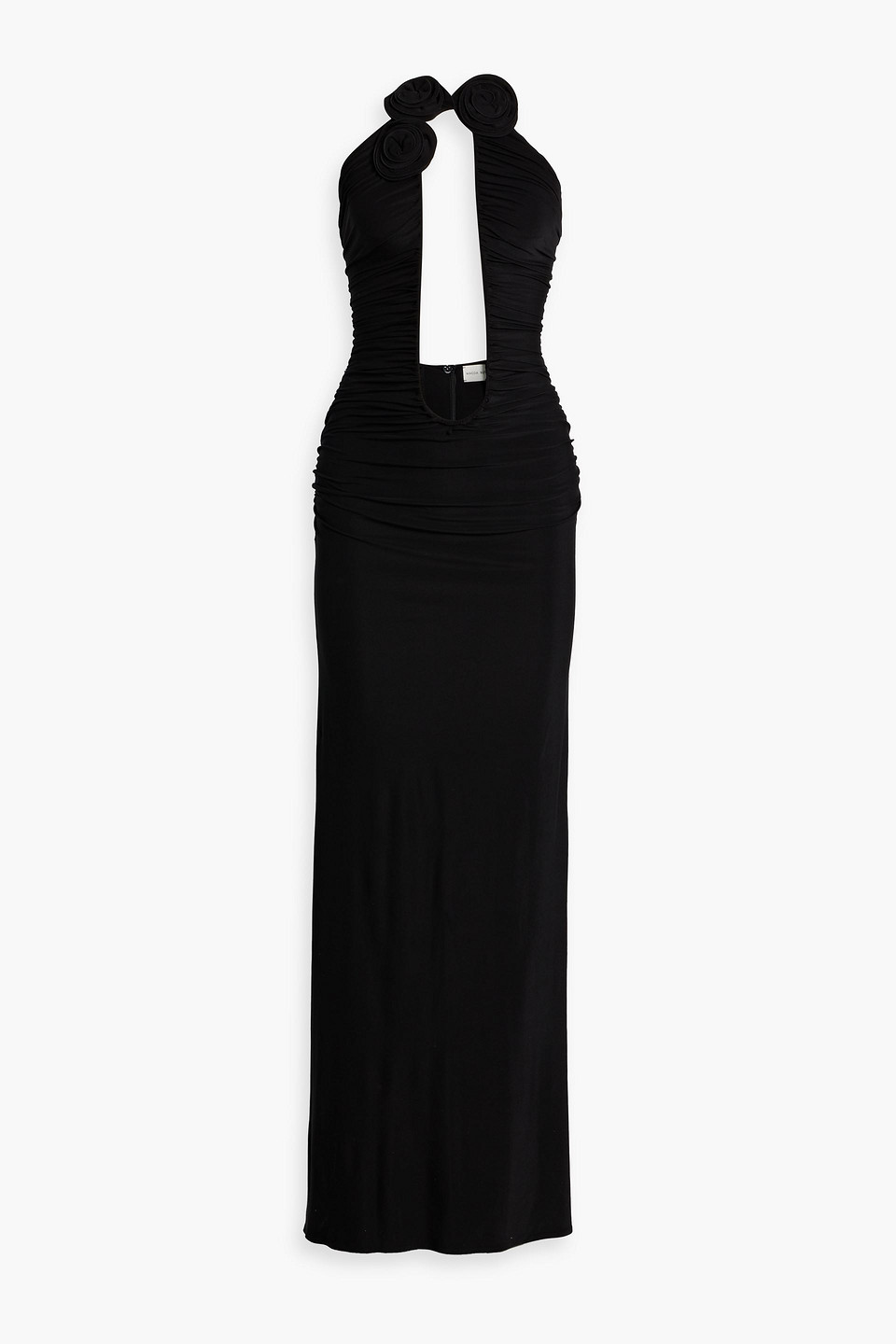 Magda Butrym Strapless Floral-appliquéd Cutout Stretch-jersey Gown
