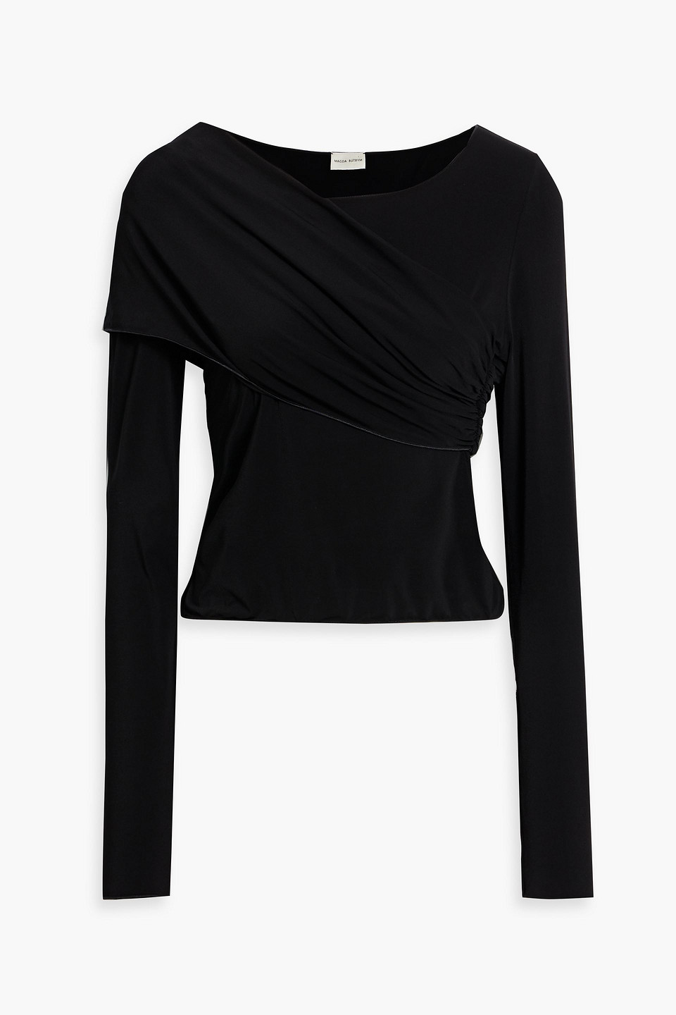 Magda Butrym Draped Stretch-jersey Top In Black
