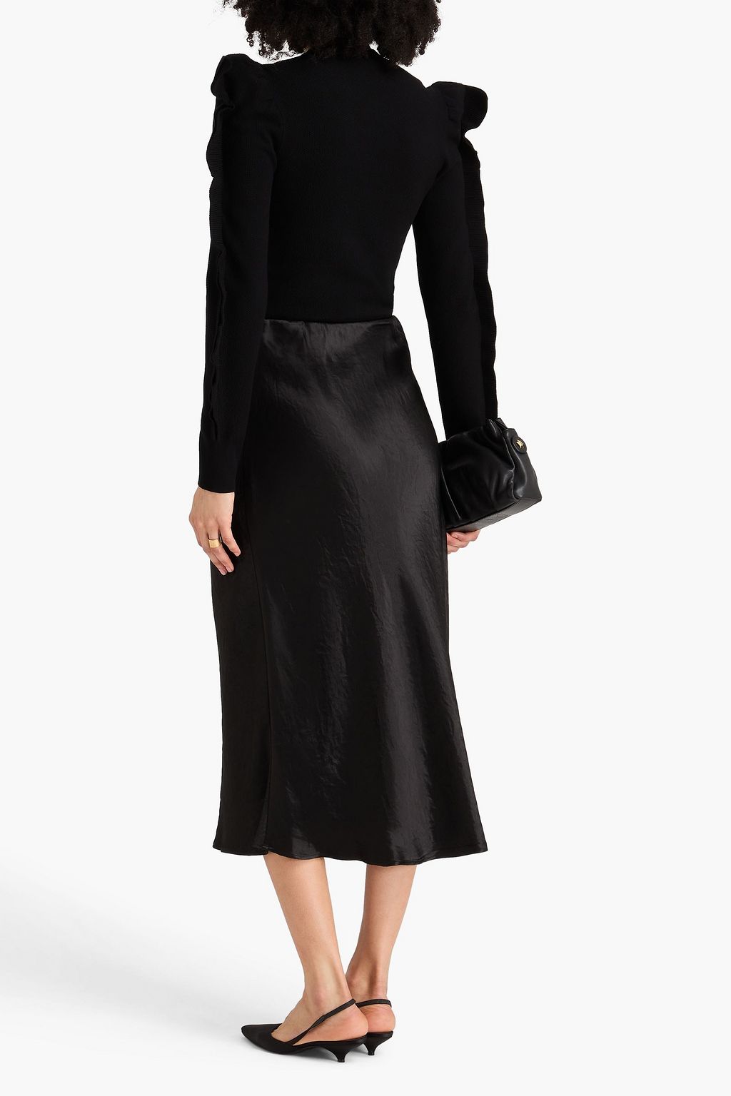 MAX MARA Midirock aus Satin in Knitteroptik