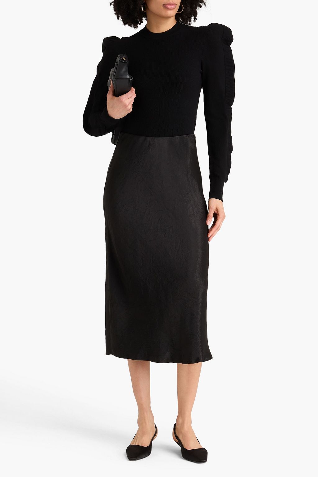MAX MARA Midirock aus Satin in Knitteroptik