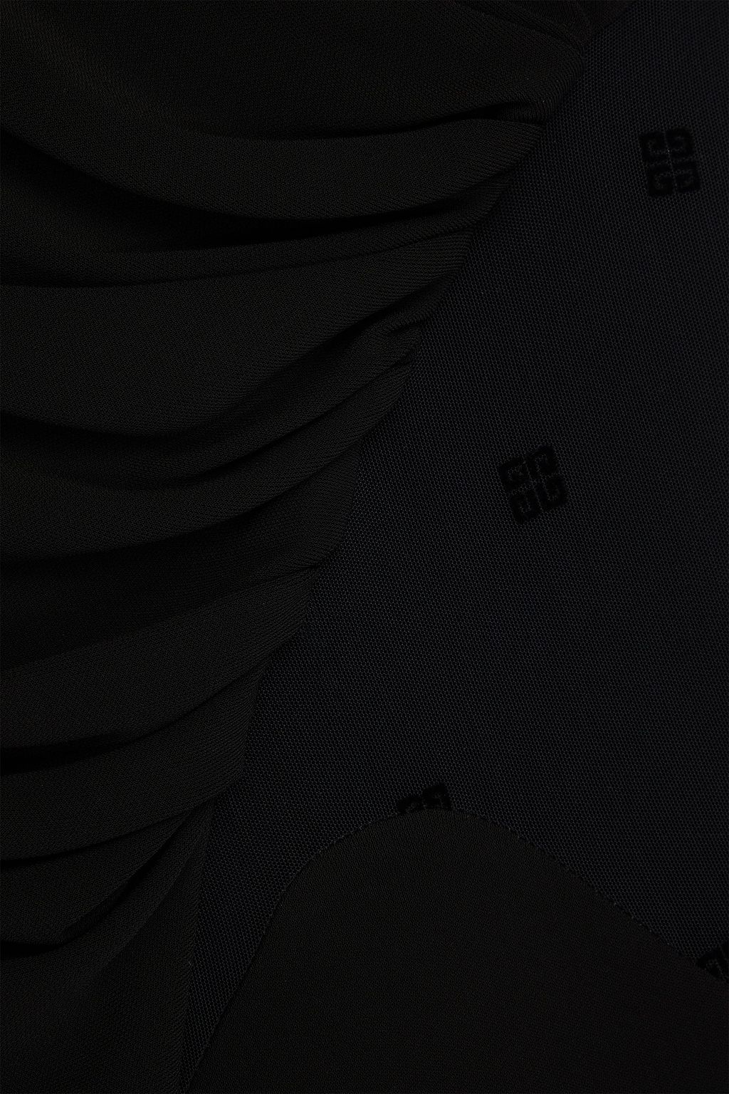 GIVENCHY Beflocktes Kleid aus Stretch-Tüll und Crêpe
