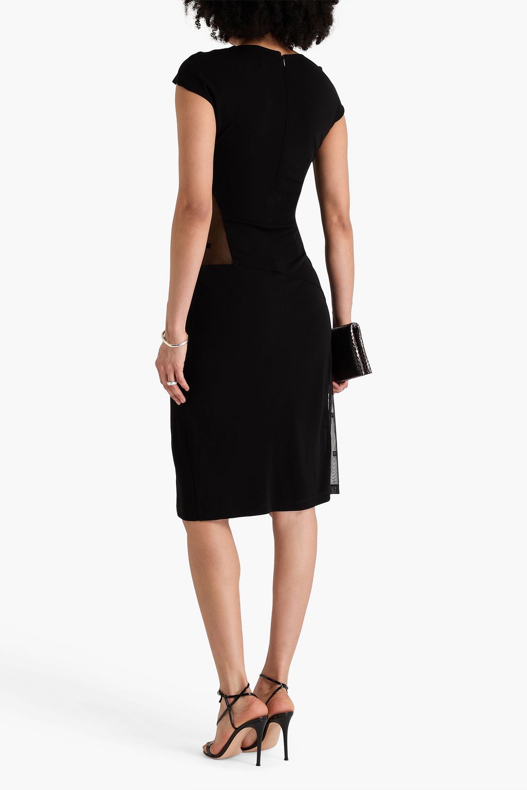 GIVENCHY Beflocktes Kleid aus Stretch-Tüll und Crêpe