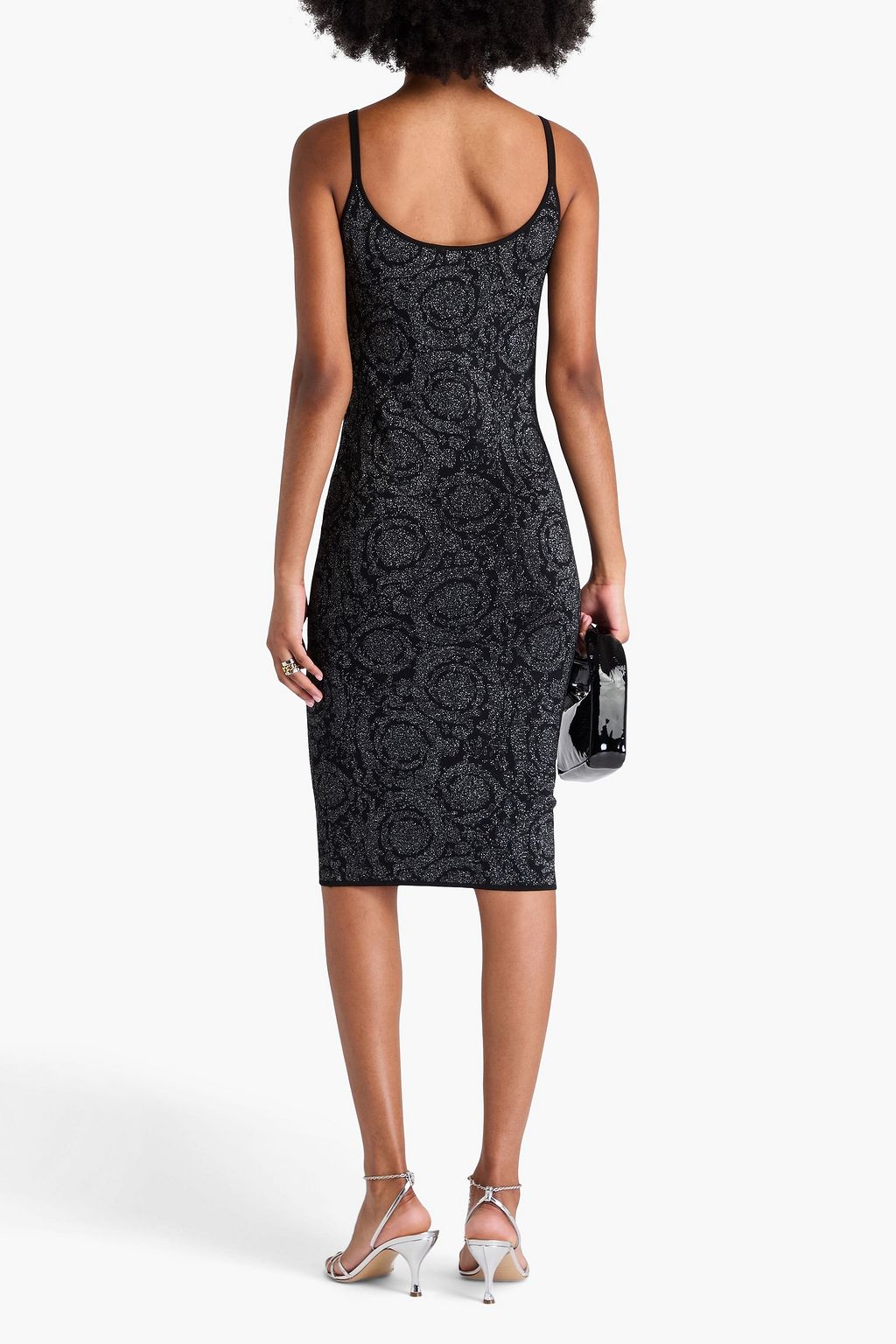 VERSACE ジャカードニット ワンピース メタリック