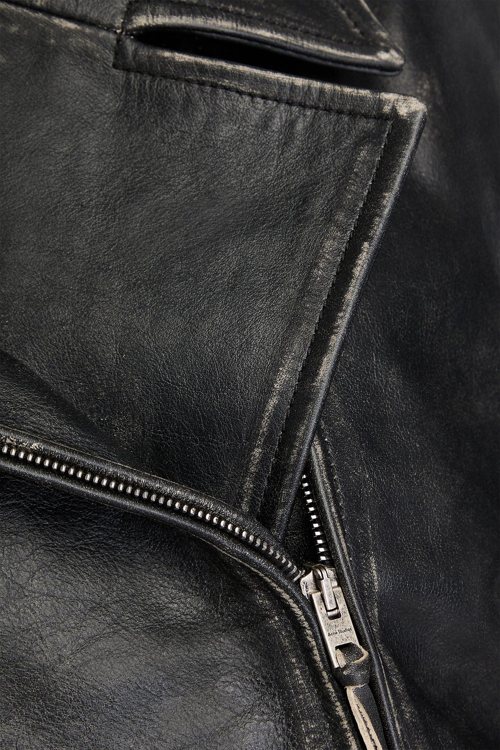 ACNE STUDIOS Bikerjacke aus Leder in Distressed-Optik