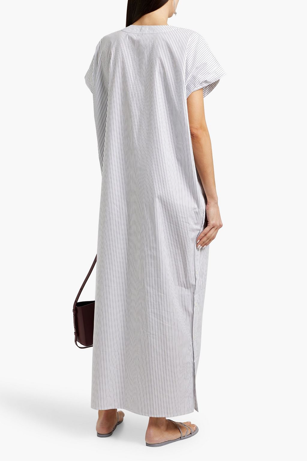 TOTEME Striped cotton and Lyocell-blend poplin maxi dress
