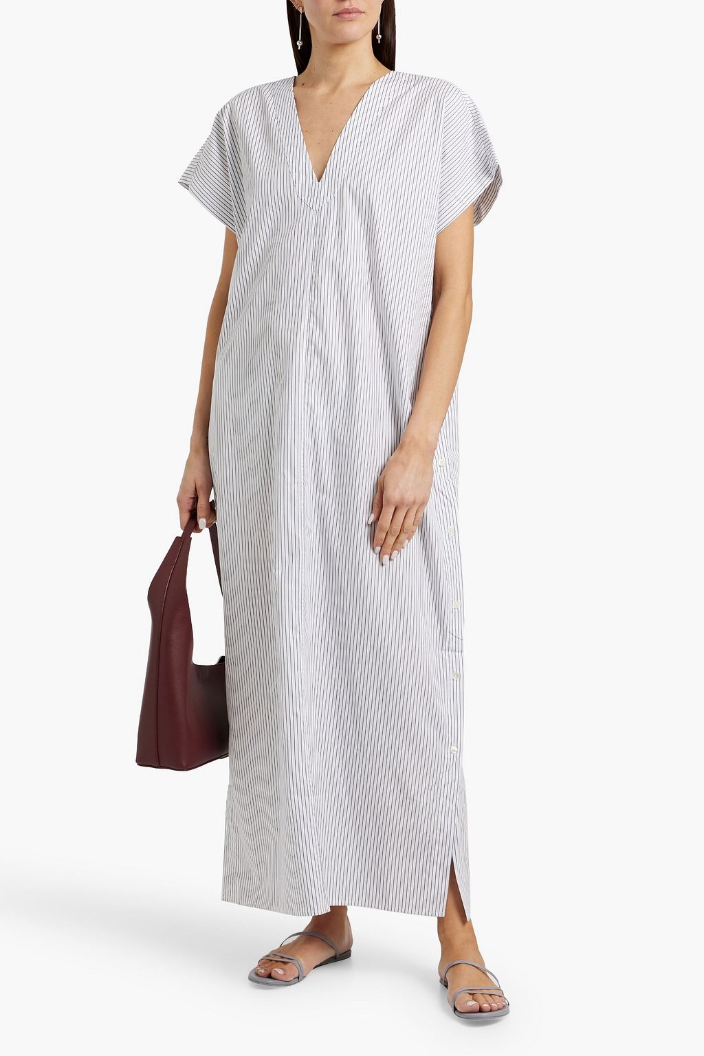 TOTEME Striped cotton and Lyocell-blend poplin maxi dress