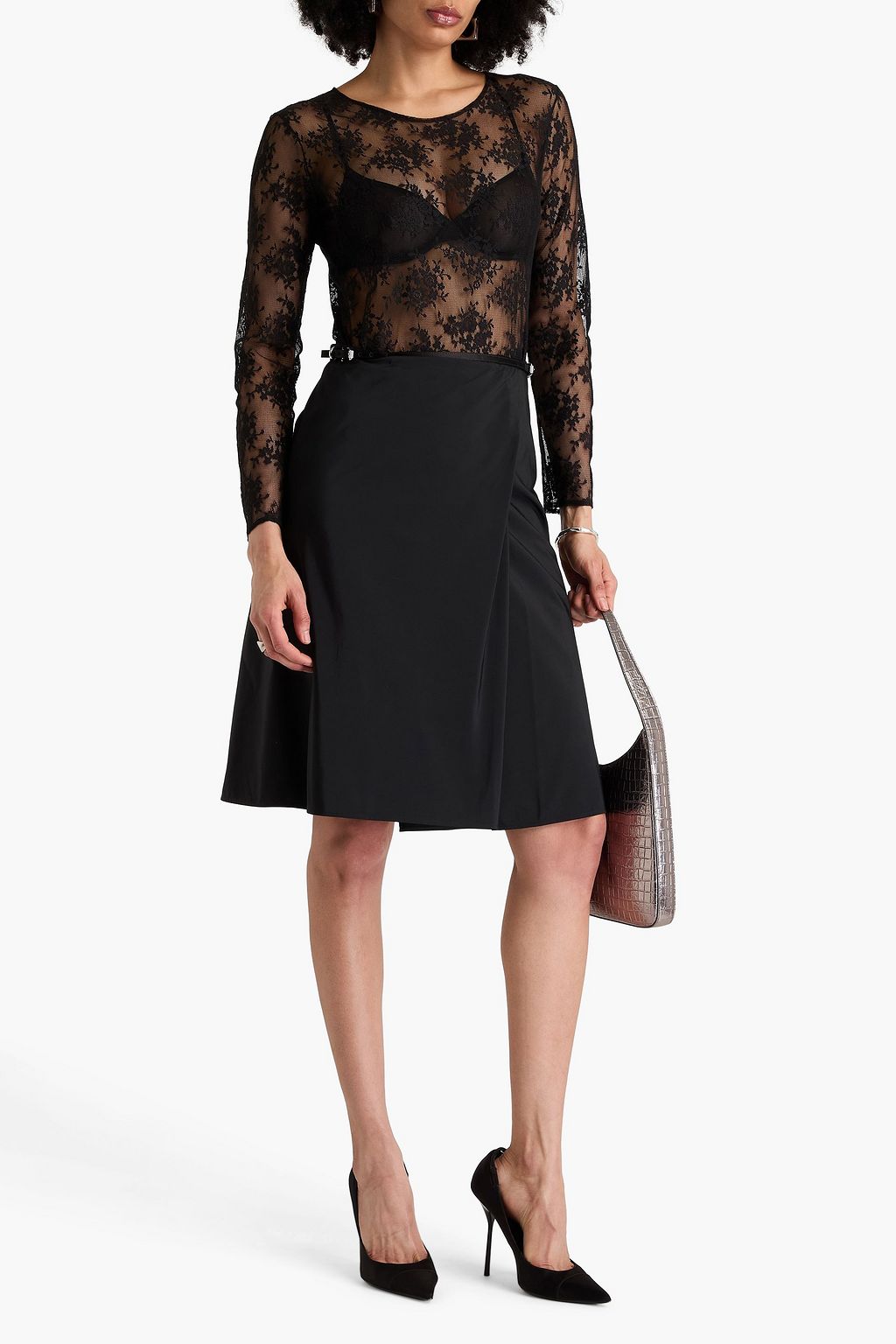 GIVENCHY タフタ ラップスカート バックル付き