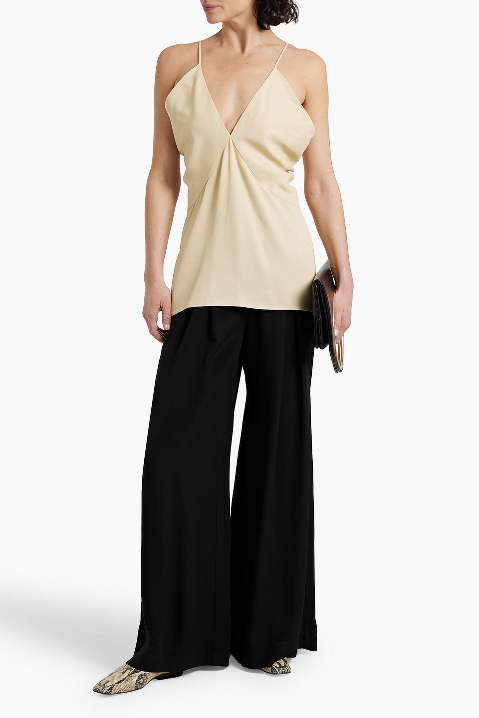 Totême Draped Satin-twill Camisole