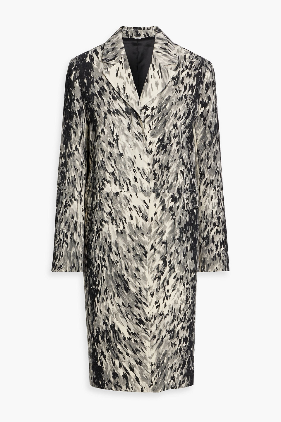 Totême Printed Wool Coat In Gray