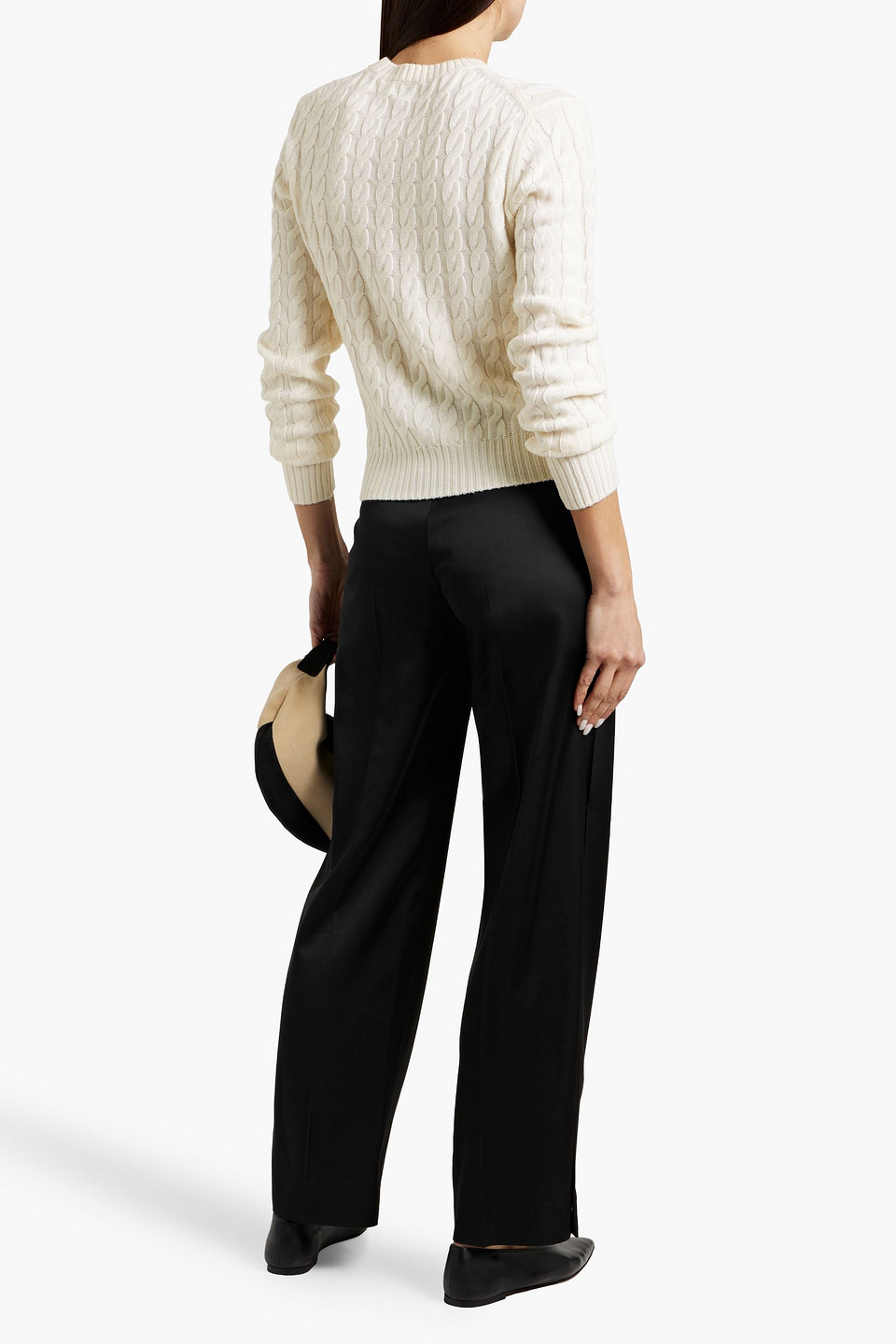 Totême Cable-knit Wool Sweater In White