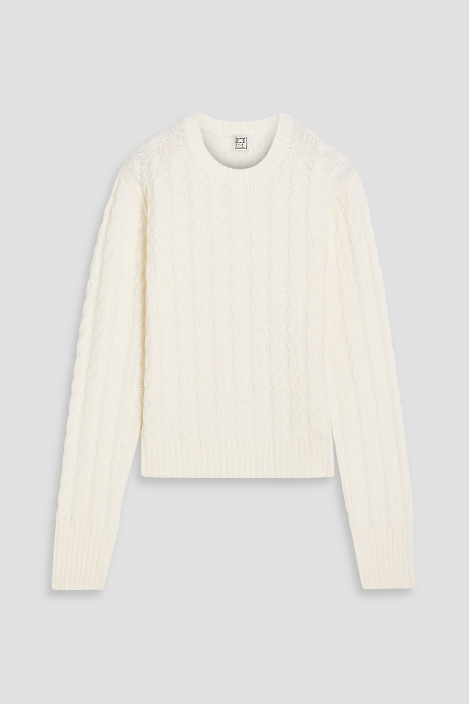Totême Cable-knit Wool Sweater In White