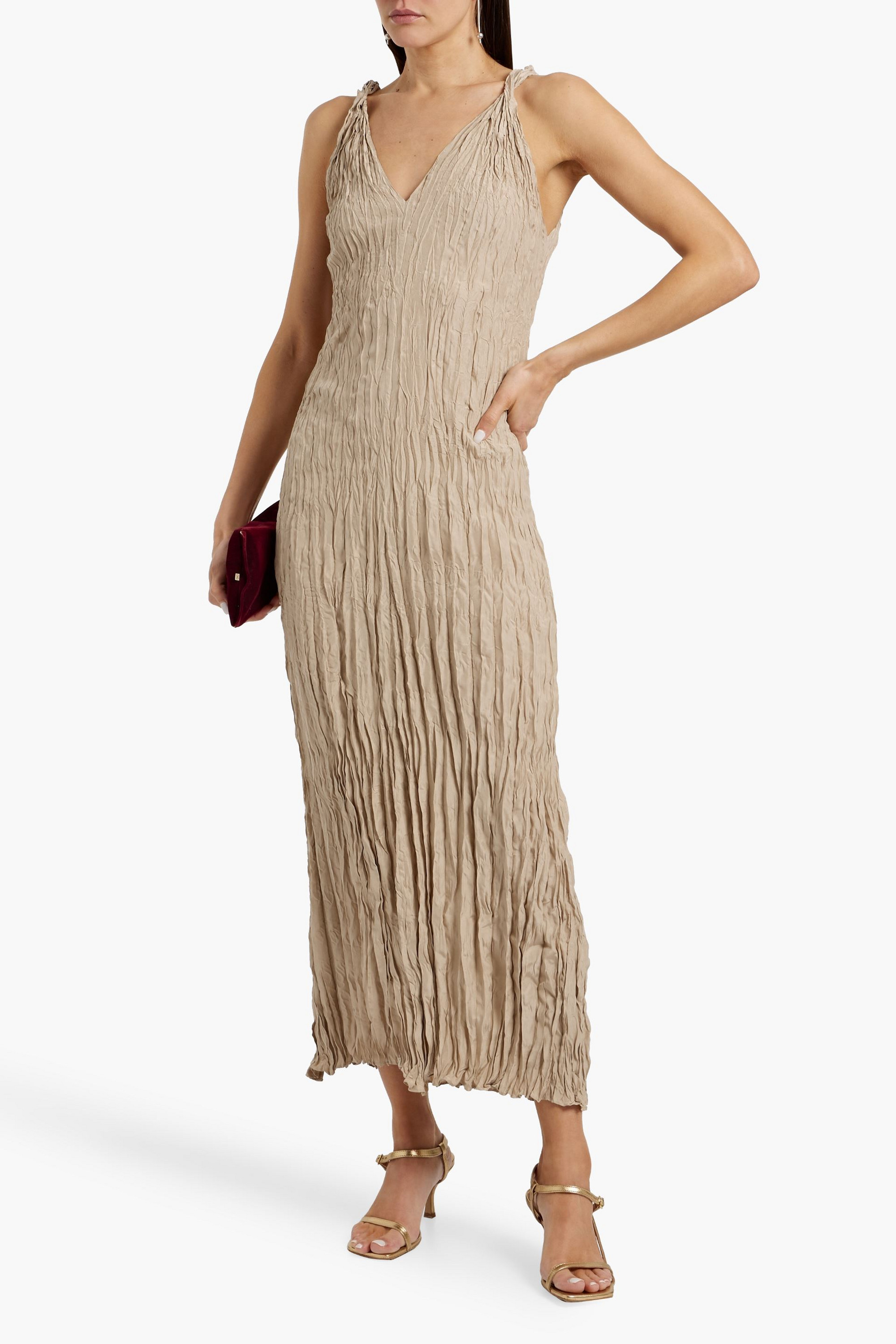 TOTEME Crinkled silk maxi dress