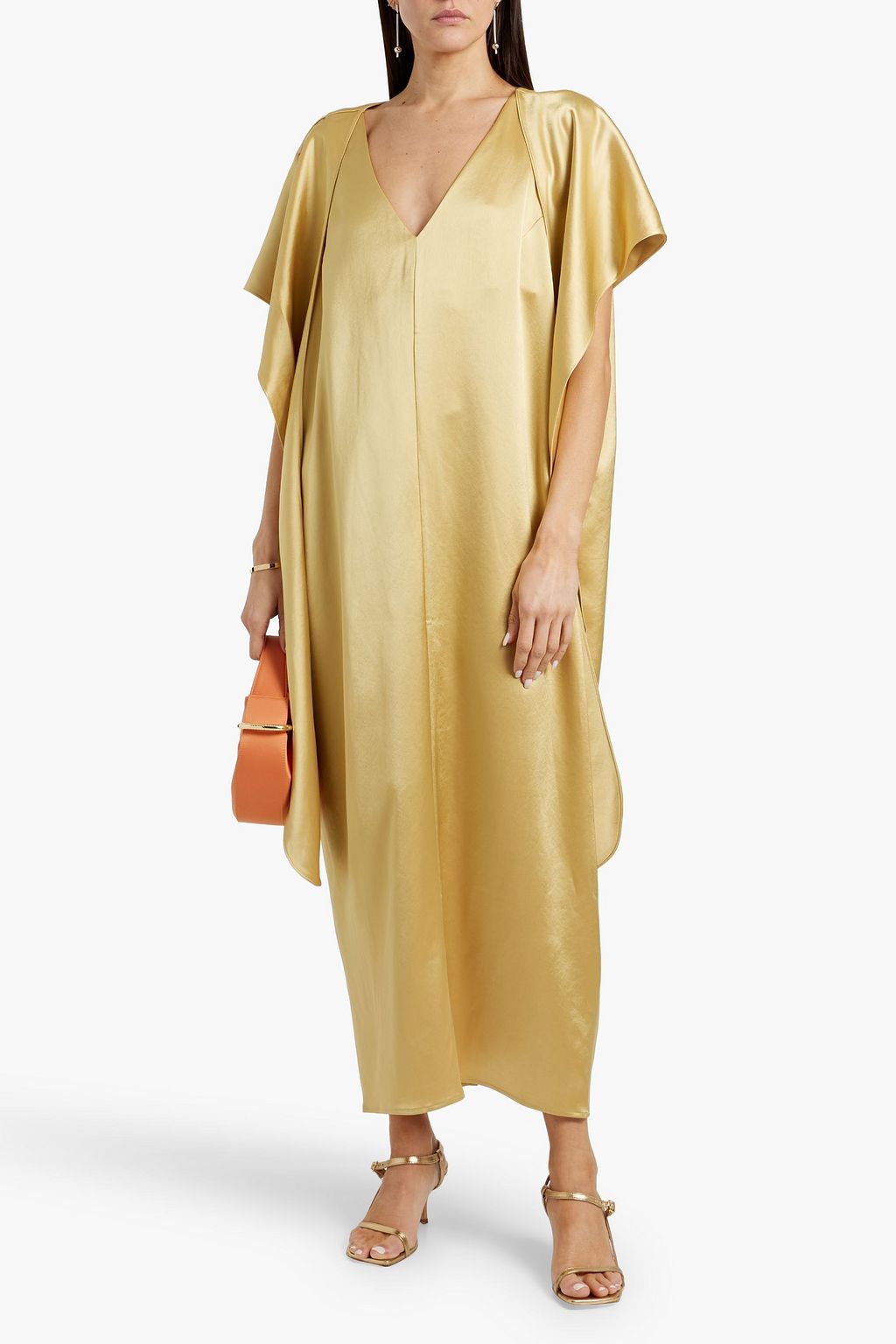 TOTEME Draped satin maxi dress
