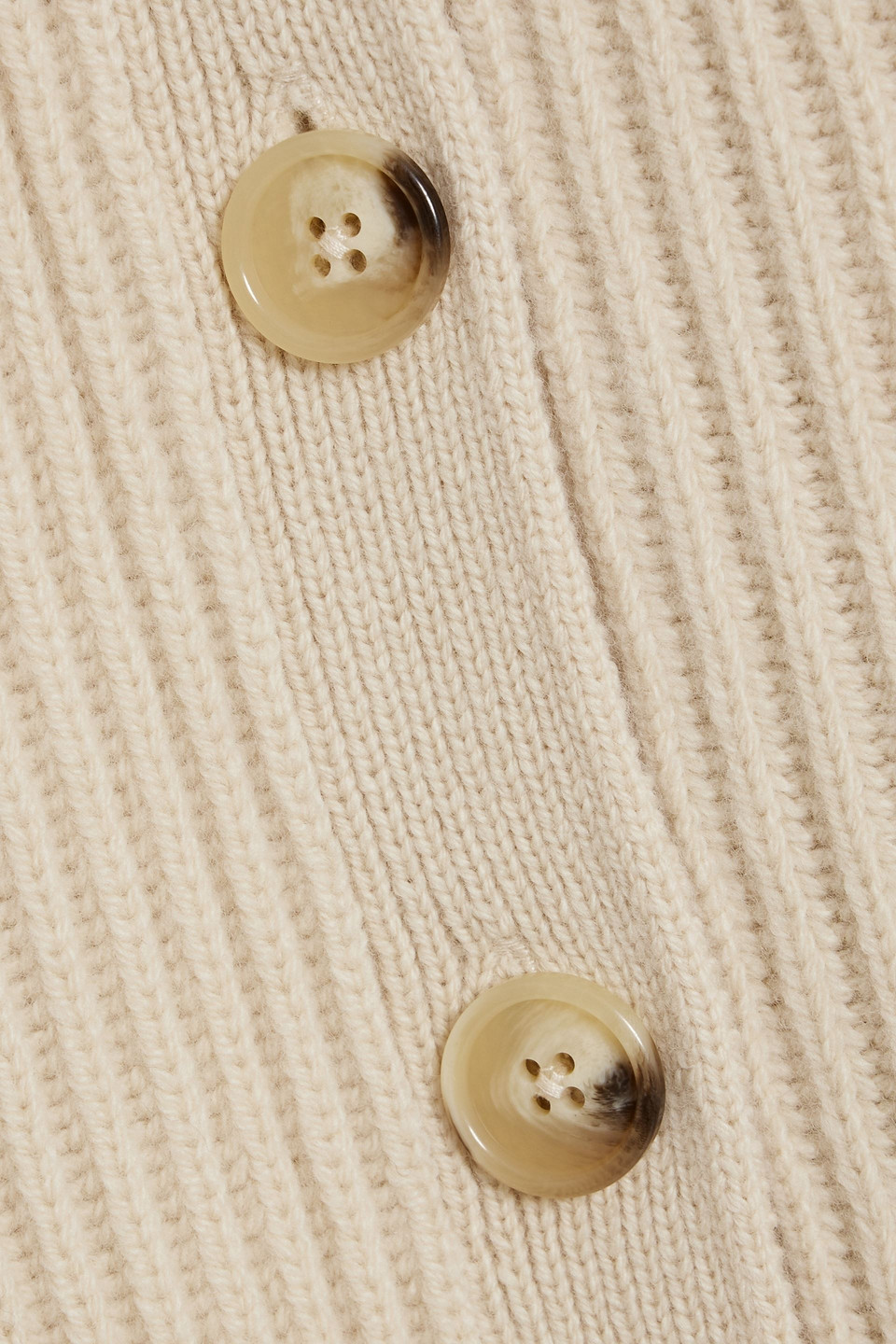 Totême Ribbed Wool Cardigan In Neutral