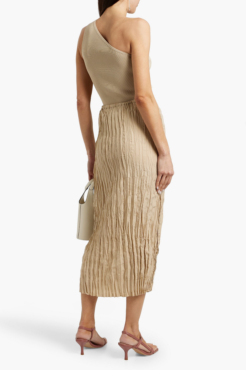Totême Crinkled Silk Midi Skirt