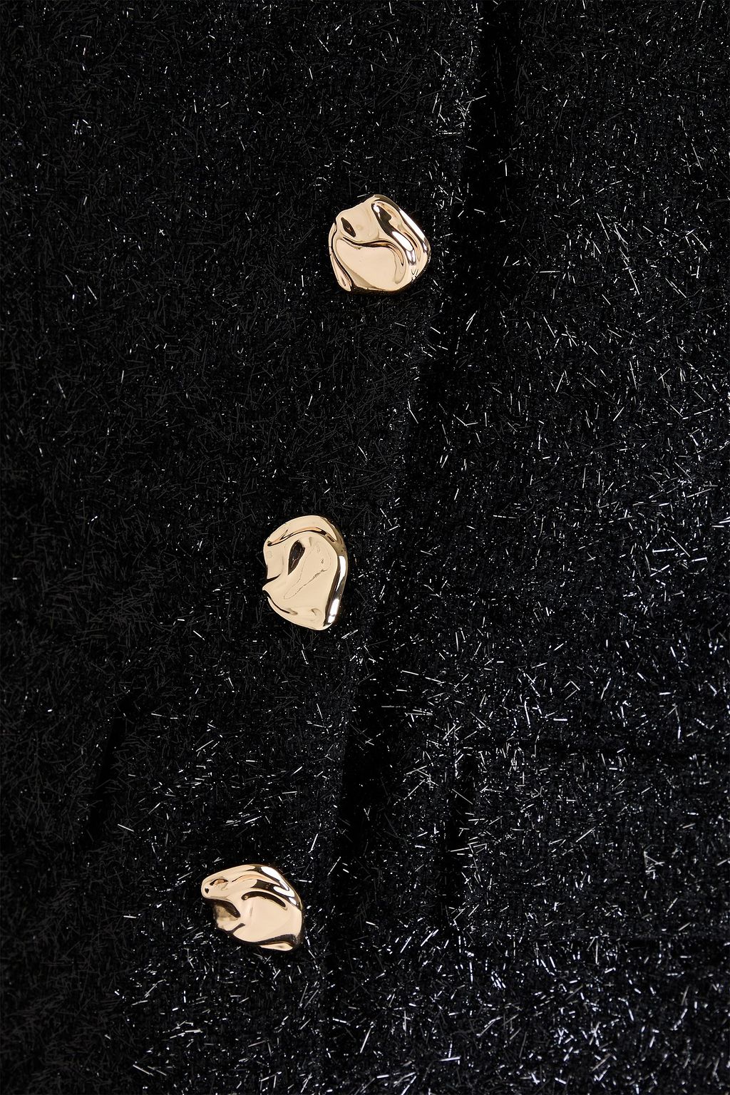 SELF-PORTRAIT Embellished pleated georgette and tweed midi dress