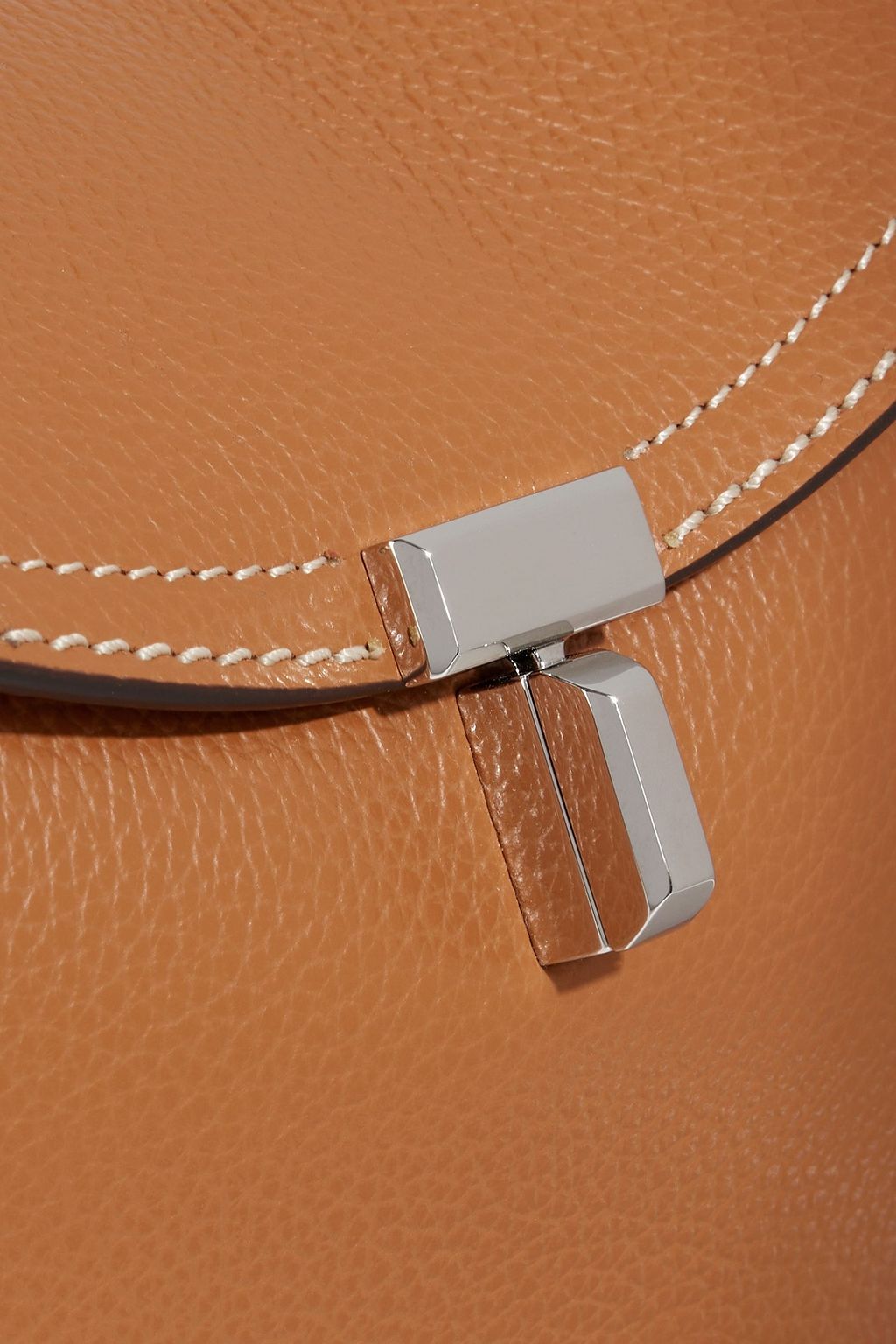 TOTEME T-Lock pebbled-leather clutch