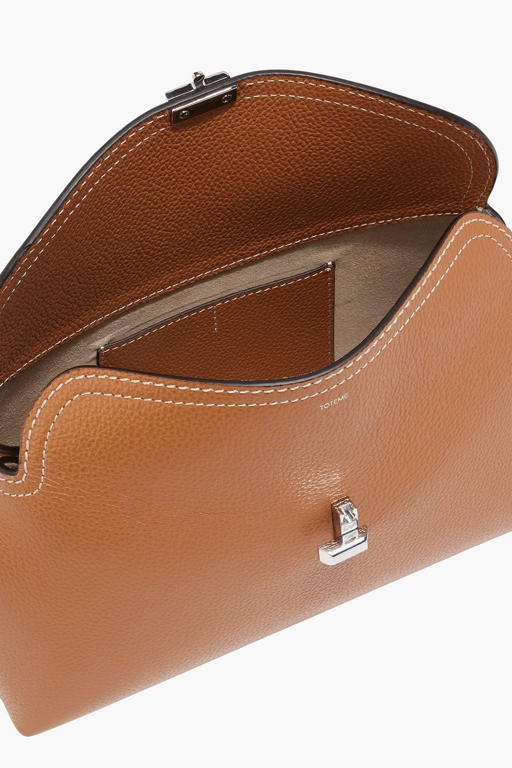 TOTEME T-Lock pebbled-leather clutch