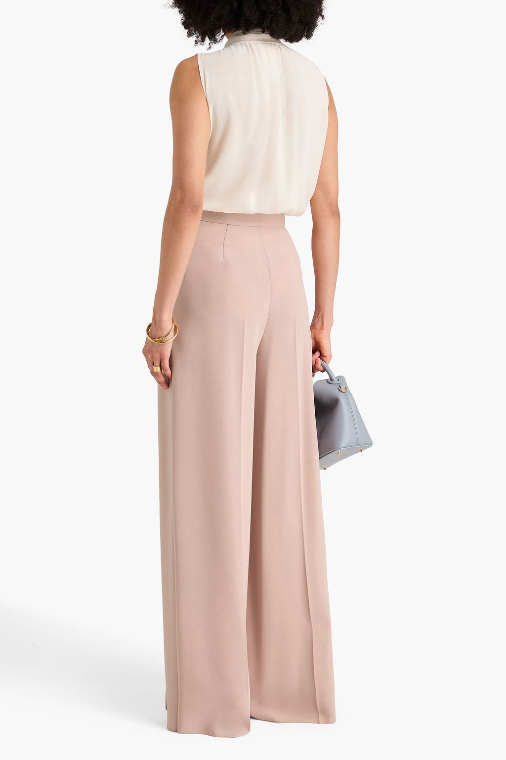 MAX MARA Pleated crepe wide-leg pants