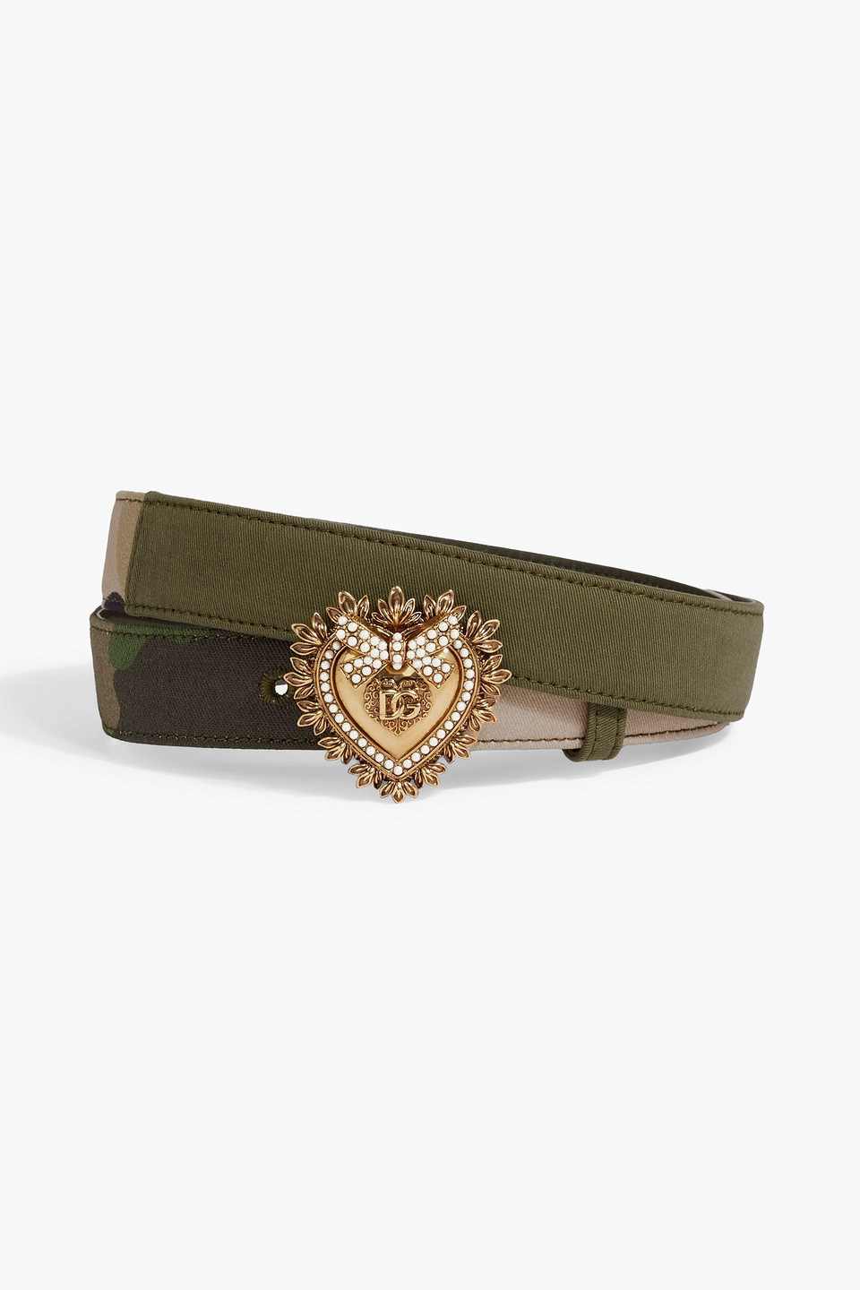 Dolce&Gabbana Embellished printed twill belt