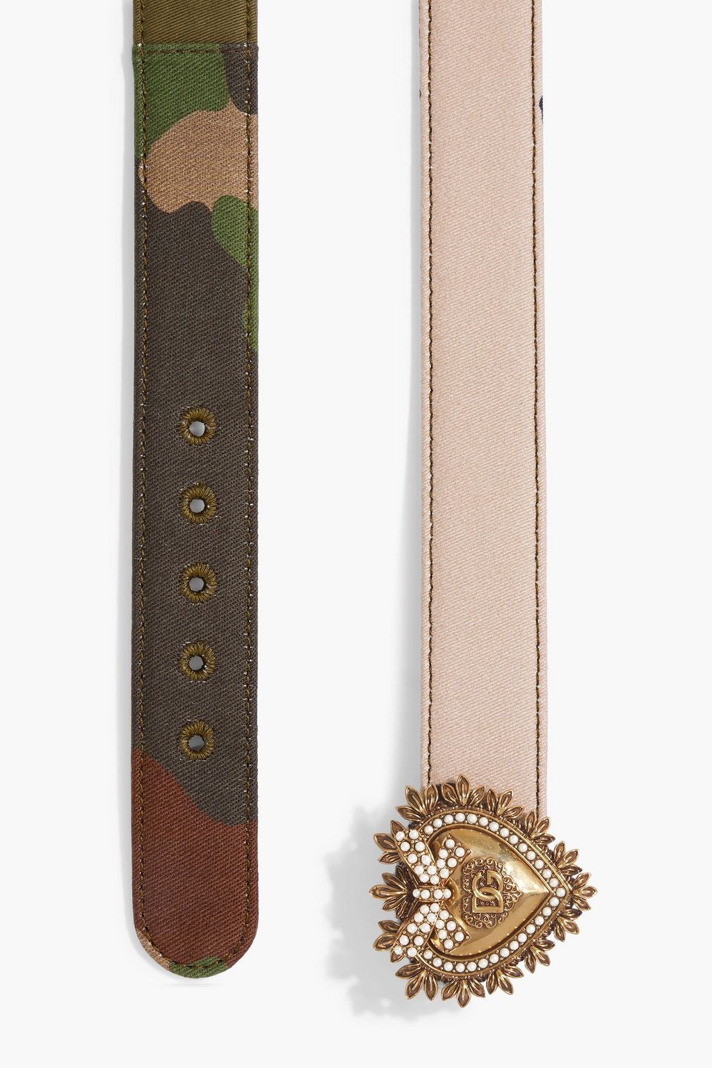 DOLCE&GABBANA Embellished printed twill belt