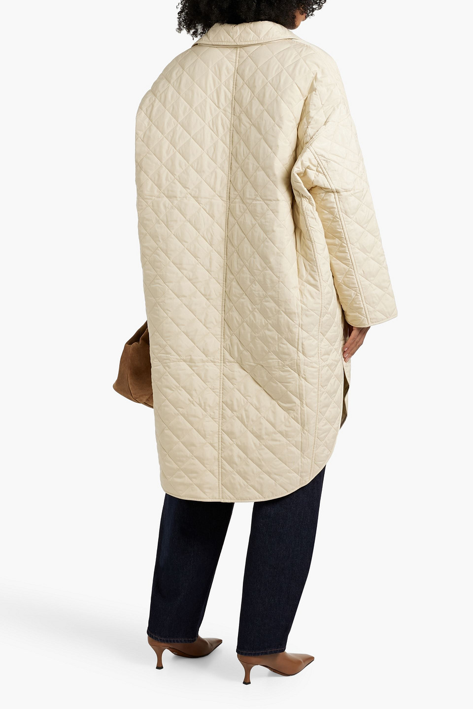 Totême Quilted Shell Coat In Neutral