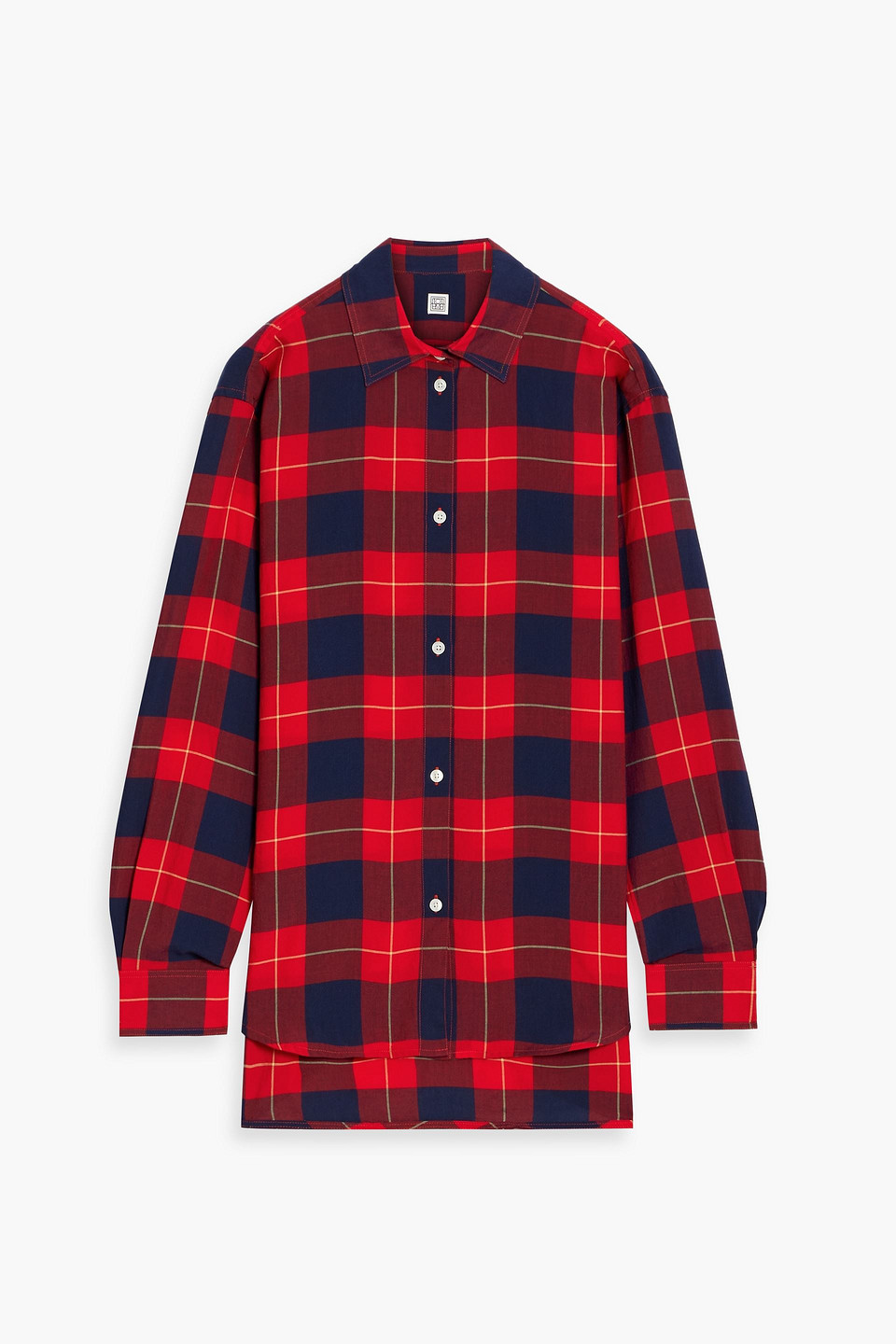 Totême Checked Tencel™ Lyocell Shirt In Red