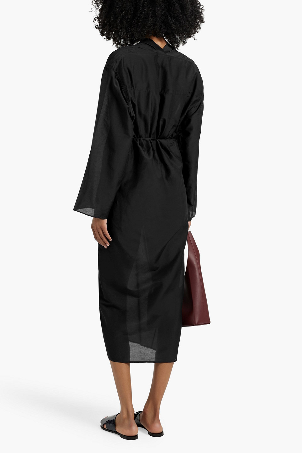 Totême Cotton And Silk-blend Midi Dress