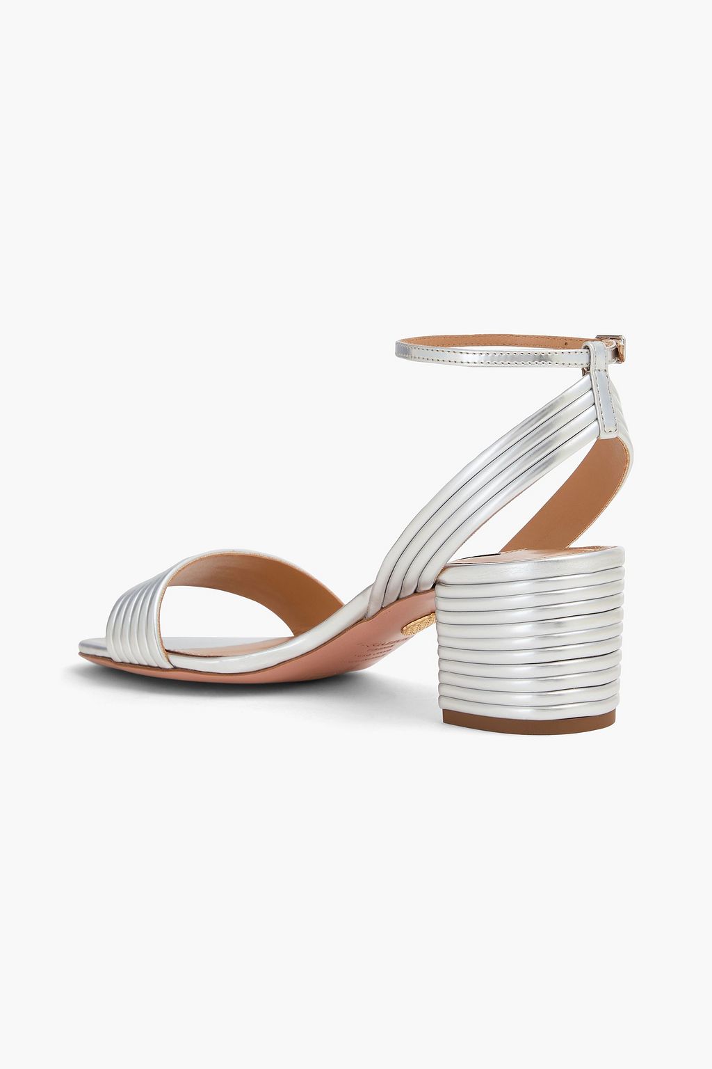 AQUAZZURA 선댄스 메탈릭 샌들