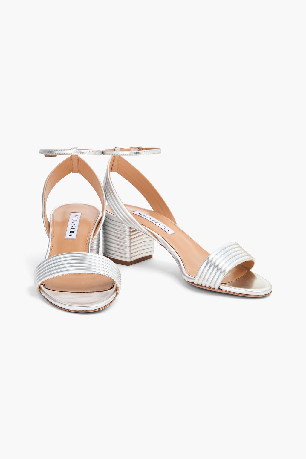 AQUAZZURA 선댄스 메탈릭 샌들