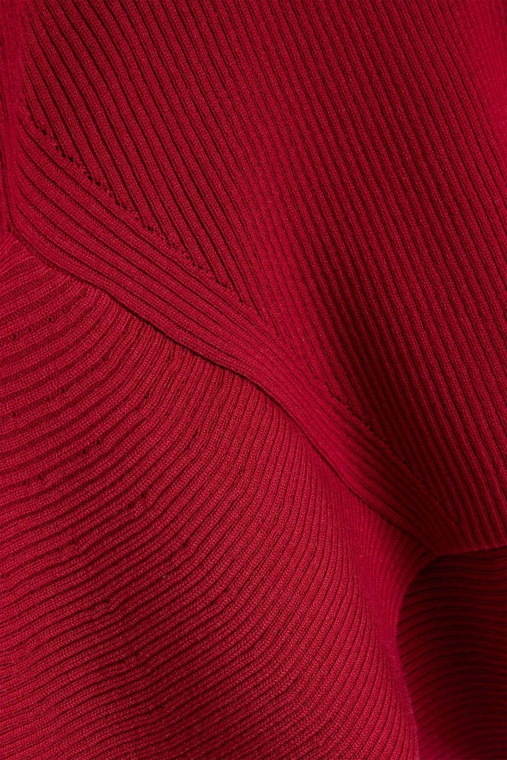MCQUEEN Ribbed wool-blend peplum sweater