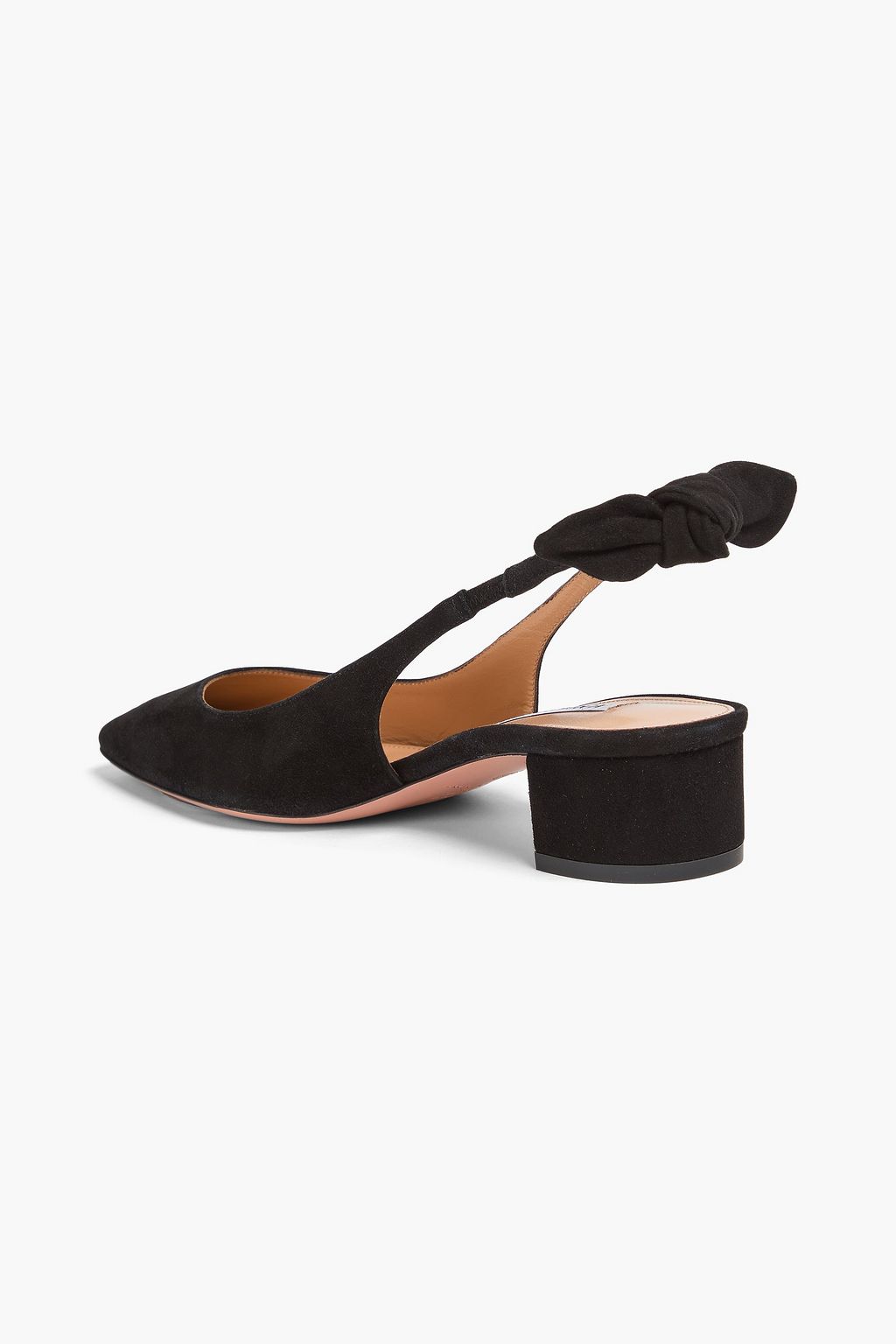 AQUAZZURA Very Bow Tie 35 suede slingback pumps