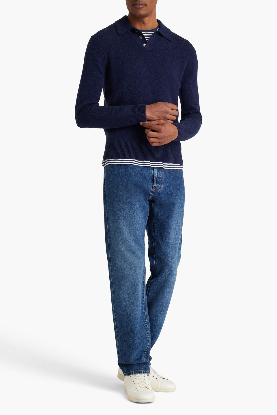 Alex Mill Jacob Polo Sweater In Cashmere In Blue