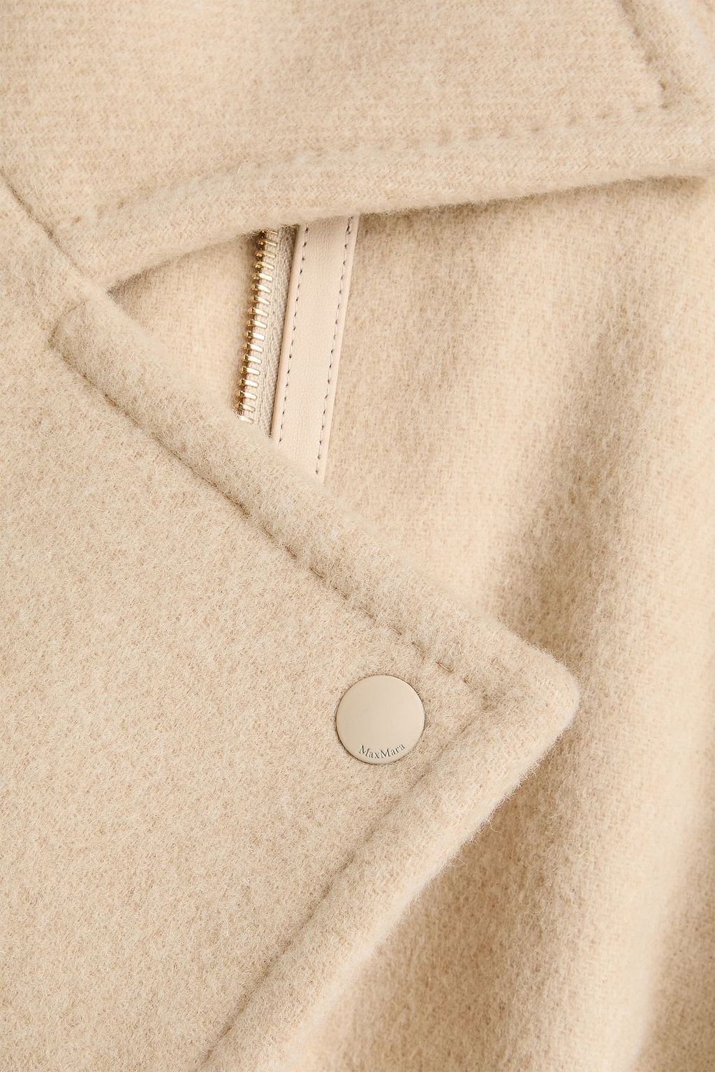 MAX MARA Agosto leather-trimmed wool coat