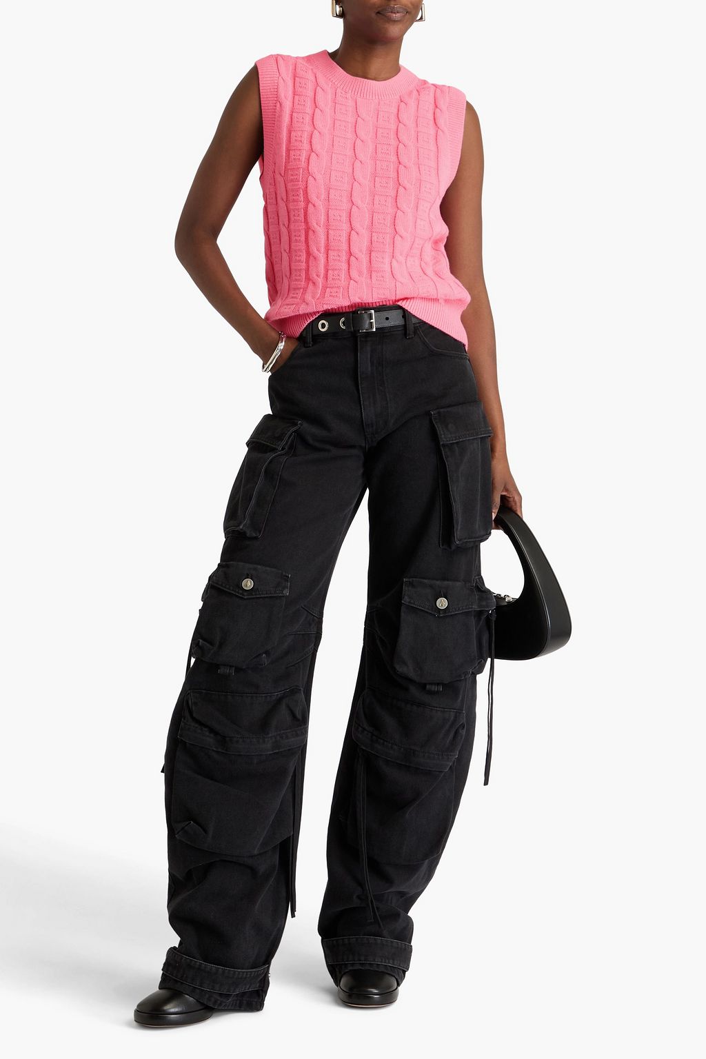 ACNE STUDIOS Weste aus einer Baumwollmischung mit Zopfstrickmuster