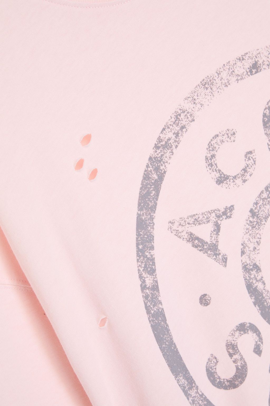 ACNE STUDIOS تي شيرت من الجيرسي من مزيج من القطن مزين بطبعة شعار العلامة بتأثير معتق