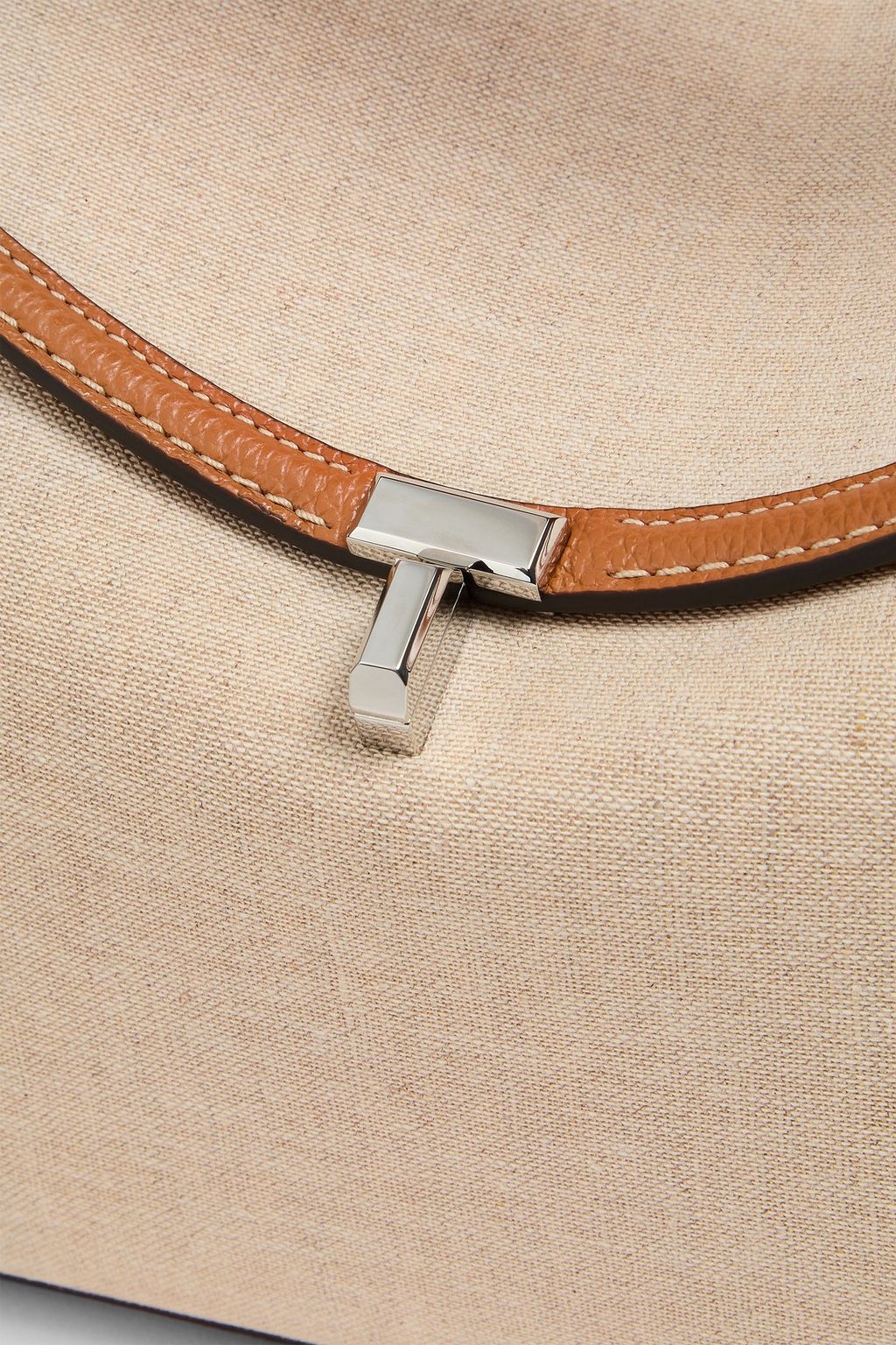TOTEME T-Lock leather-trimmed canvas tote
