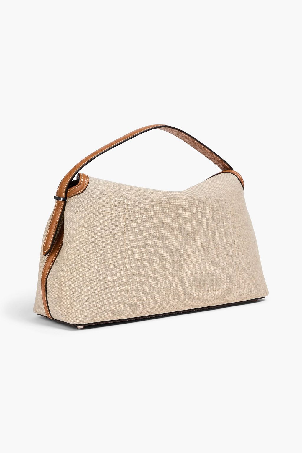 TOTEME T-Lock leather-trimmed canvas tote