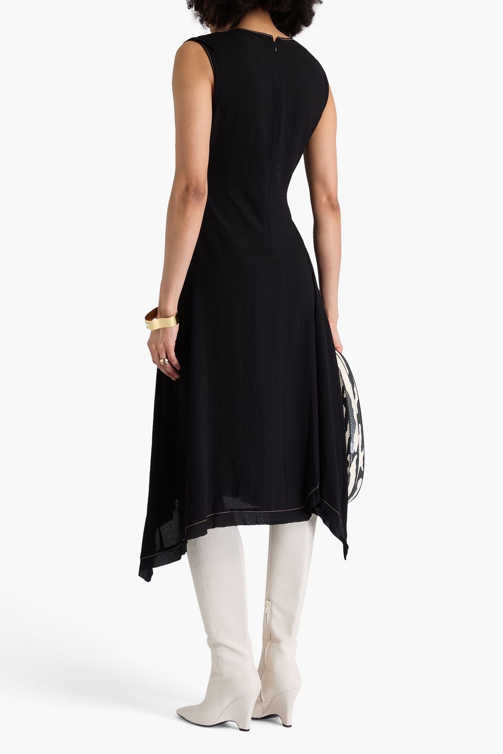 ACNE STUDIOS Drapiertes Midikleid aus gehämmertem Crêpe