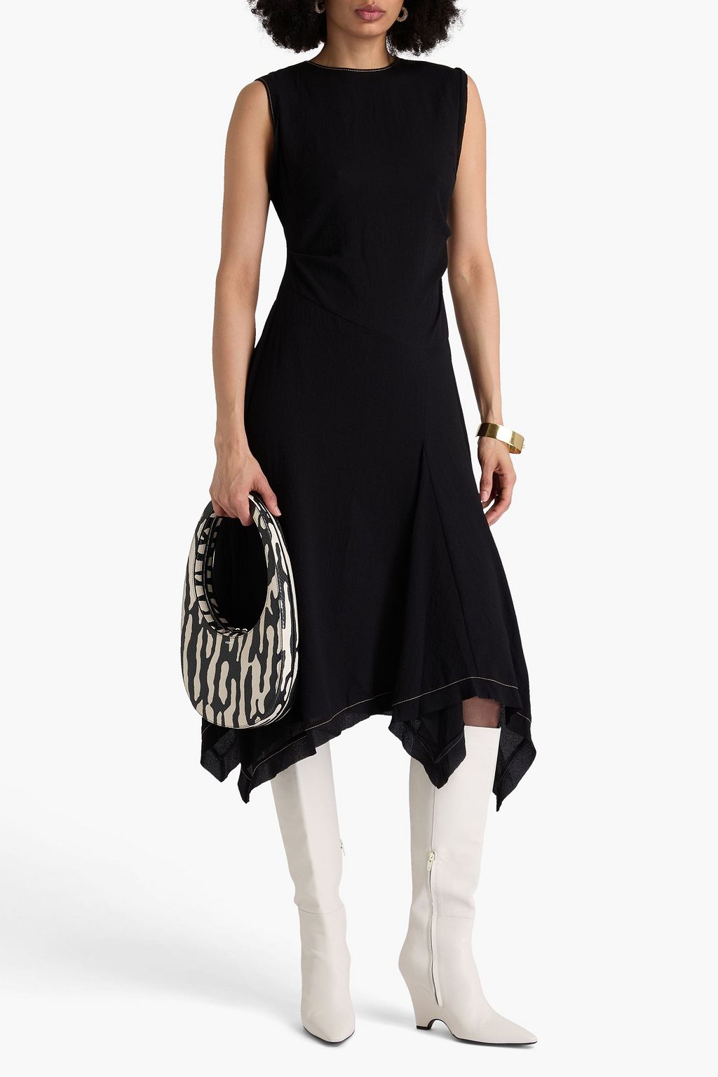 ACNE STUDIOS Drapiertes Midikleid aus gehämmertem Crêpe