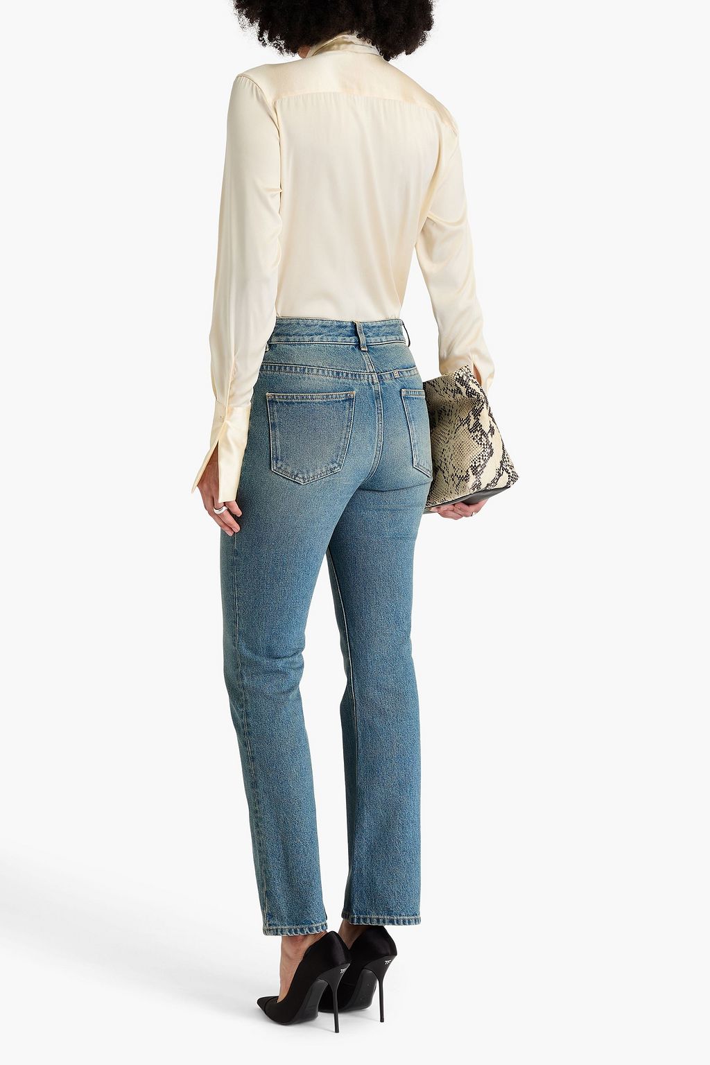 GIVENCHY Faded high-rise bootcut jeans