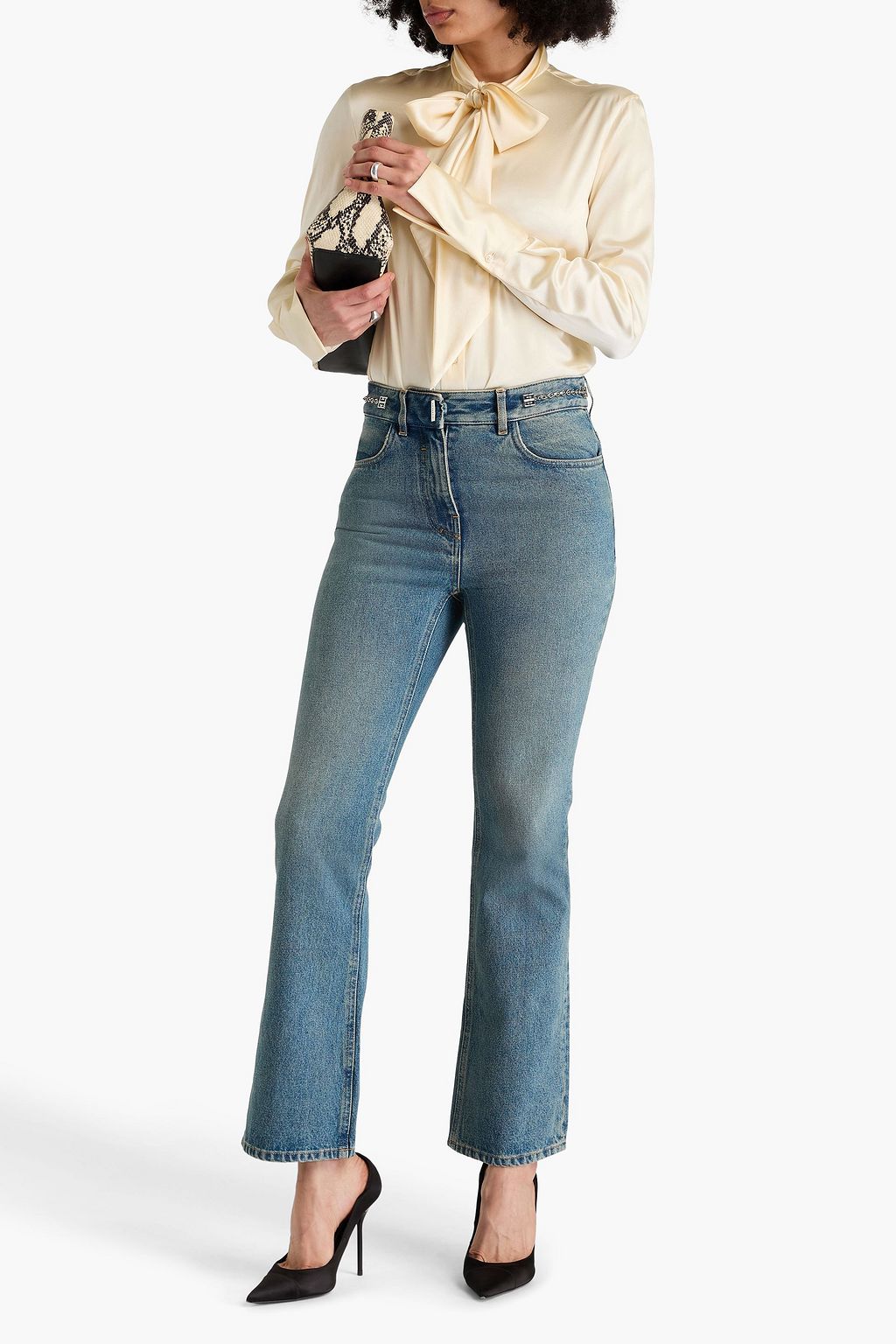 GIVENCHY Faded high-rise bootcut jeans