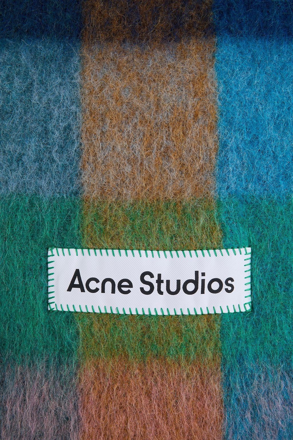 ACNE STUDIOS 프린지 디테일 체크 니트 스카프